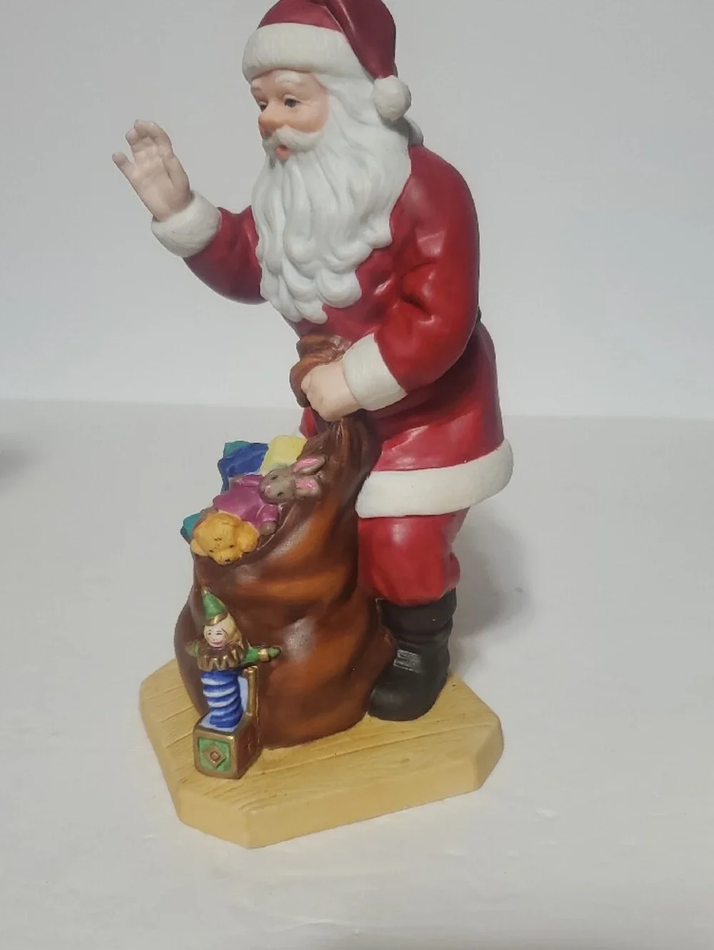 Vtg 1996 Lenox Red and White Santa with Colorful Toy Sack Figurine